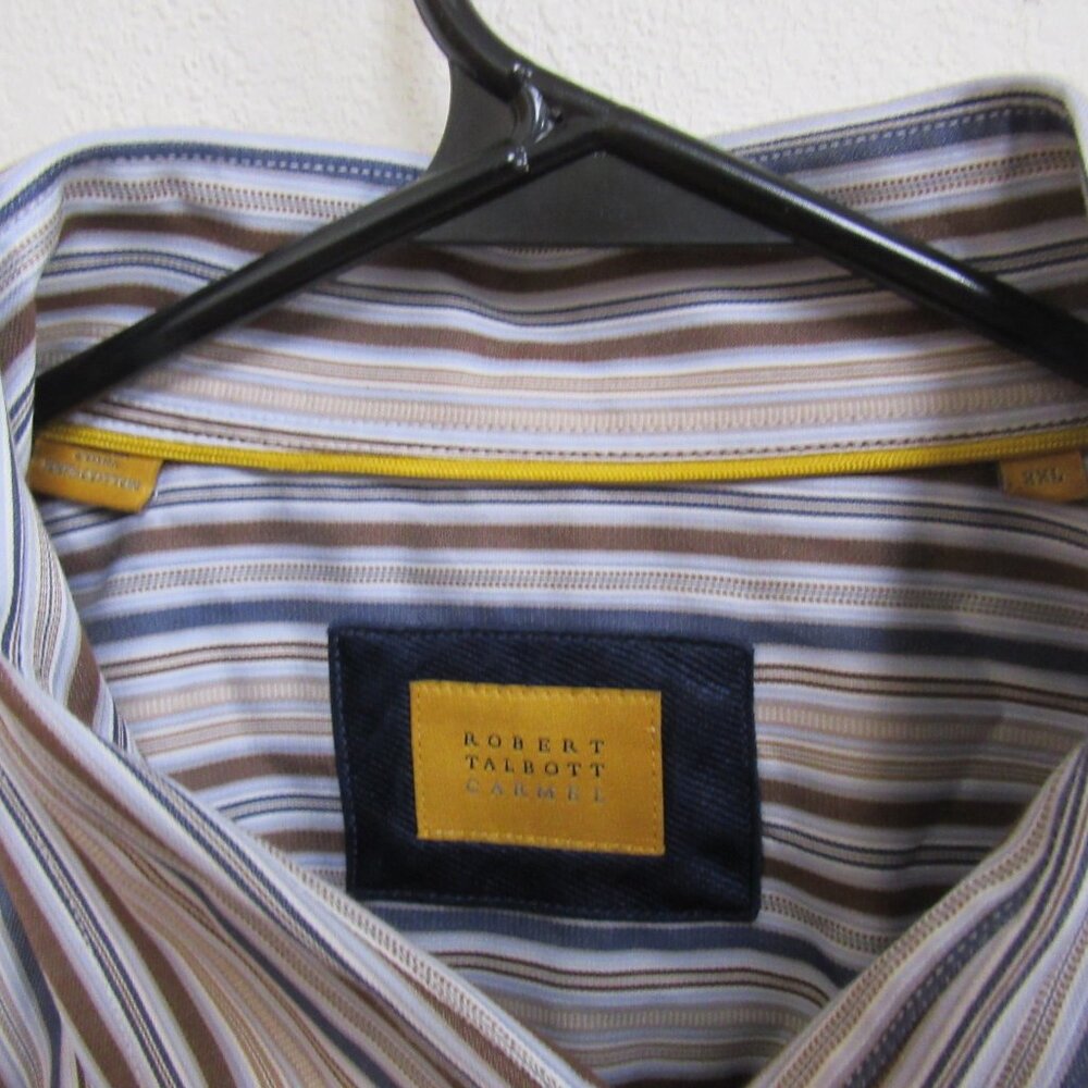 Robert Talbott Carmel Multicolor Striped Long Sle… - image 2